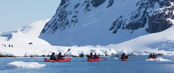 Kajaksejlads ved Antarktis