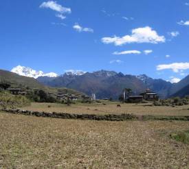 Marker på landet i Bhutan