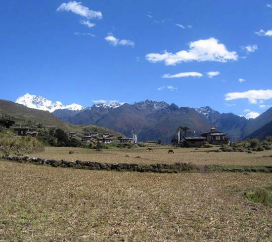 Marker på landet i Bhutan