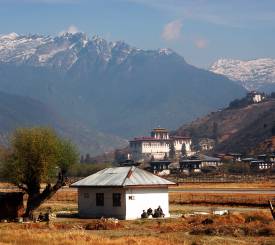 Udsigt over Paro i Bhutan