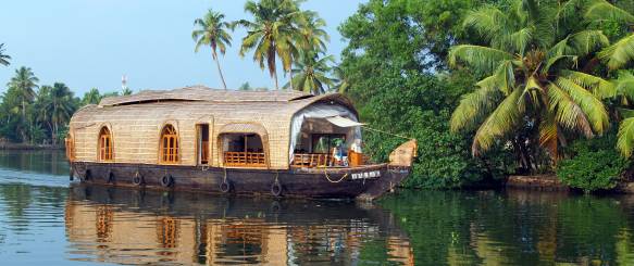 Backwaters og Kovalam stranden