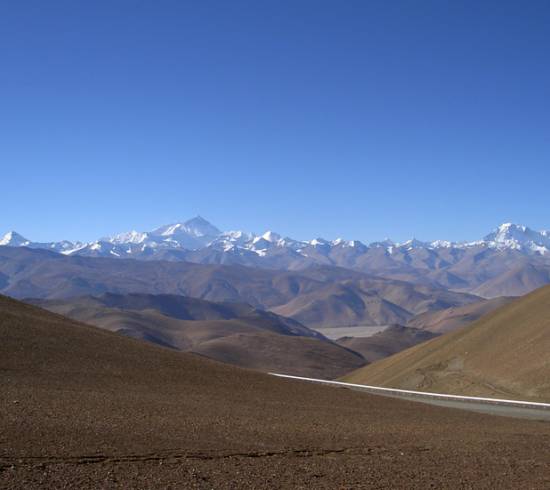 Rongbuk-klosteret og Mount Everest 5.000 meter