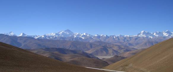 Rongbuk-klosteret og Mount Everest 5.000 meter