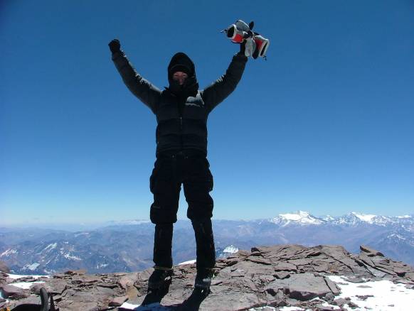 På toppen af Aconcagua