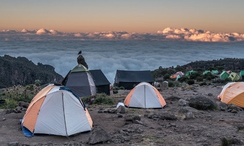 Solopgang set fra Kilimanjaro i Tanzania
