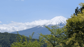 Udsigt til Mount Fuji i Japan