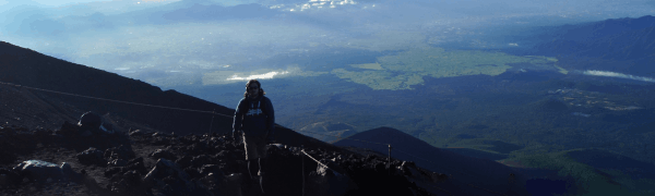 Trekking ved Mount Fuji i Japan