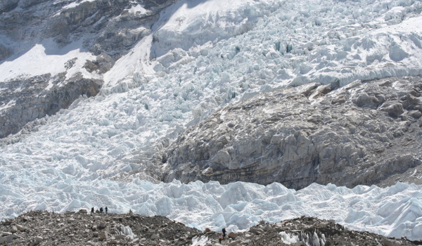 Oplev den imponerende gletsjer ved Khumbu Icefall