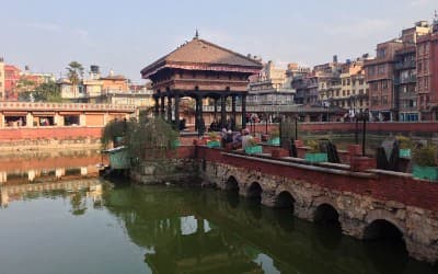 En klassisk vaskeplads i Kathmandu