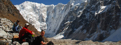 Når man holder pause på sin tur i Nepal er det altid med en smuk udsigt 