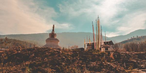 Udsigt fra bjergene omkring Bhutan