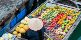 Frugtbåde i Ha Long bugten