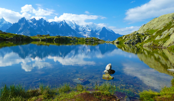 Ved Chamonix nær Mont Blanc finder man mange smukke naturomgivelser
